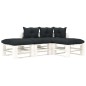 vidaXL Set Salotto da Giardino su Pallet 4 pz Cuscini Antracite Legno vidaXL Set Salotto da Giardino su Pallet 4 pz Cuscini Antracite Legno