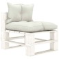 vidaXL Poltrona Centrale da Giardino Pallet con Cuscini Beige in Legno vidaXL Poltrona Centrale da Giardino Pallet con Cuscini Beige in Legno
