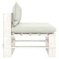 vidaXL Poltrona Centrale da Giardino Pallet con Cuscini Beige in Legno vidaXL Poltrona Centrale da Giardino Pallet con Cuscini Beige in Legno
