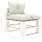 vidaXL Poltrona Centrale da Giardino Pallet con Cuscini Beige in Legno vidaXL Poltrona Centrale da Giardino Pallet con Cuscini Beige in Legno