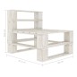 vidaXL Divano Centrale da Giardino Pallet con Cuscini Crema in Legno vidaXL Divano Centrale da Giardino Pallet con Cuscini Crema in Legno