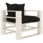 vidaXL Set Salotto da Giardino su Pallet 6pz con Cuscini Neri in Legno vidaXL Set Salotto da Giardino su Pallet 6pz con Cuscini Neri in Legno