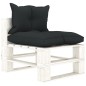vidaXL Set Salotto da Giardino su Pallet 8 pz Cuscini Antracite Legno vidaXL Set Salotto da Giardino su Pallet 8 pz Cuscini Antracite Legno