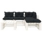vidaXL Set Salotto da Giardino su Pallet 6 pz Cuscini Antracite Legno