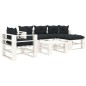 vidaXL Set Divani da Giardino su Pallet 6 pz Cuscini Antracite Legno vidaXL Set Divani da Giardino su Pallet 6 pz Cuscini Antracite Legno