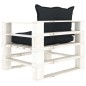 vidaXL Poltrona da Giardino Pallet con Cuscini Antracite in Legno vidaXL Poltrona da Giardino Pallet con Cuscini Antracite in Legno