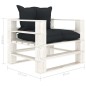 vidaXL Poltrona da Giardino Pallet con Cuscini Antracite in Legno vidaXL Poltrona da Giardino Pallet con Cuscini Antracite in Legno