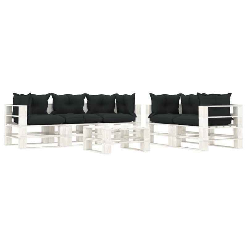 vidaXL Set Salotto da Giardino su Pallet 6 pz Cuscini Antracite Legno vidaXL Set Salotto da Giardino su Pallet 6 pz Cuscini Antracite Legno