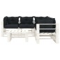 vidaXL Set Salotto da Giardino su Pallet 6 pz Cuscini Antracite Legno vidaXL Set Salotto da Giardino su Pallet 6 pz Cuscini Antracite Legno