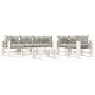 vidaXL Set Salotto da Giardino Pallet 6pz con Cuscini Tortora in Legno vidaXL Set Salotto da Giardino Pallet 6pz con Cuscini Tortora in Legno