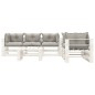 vidaXL Set Salotto da Giardino Pallet 6pz con Cuscini Tortora in Legno vidaXL Set Salotto da Giardino Pallet 6pz con Cuscini Tortora in Legno