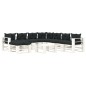 vidaXL Set Salotto da Giardino su Pallet 9 pz Cuscini Antracite Legno vidaXL Set Salotto da Giardino su Pallet 9 pz Cuscini Antracite Legno