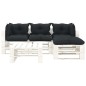 vidaXL Set Salotto da Giardino su Pallet 5 pz Cuscini Antracite Legno vidaXL Set Salotto da Giardino su Pallet 5 pz Cuscini Antracite Legno