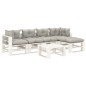 vidaXL Set Salotto da Giardino Pallet 6pz con Cuscini Tortora in Legno vidaXL Set Salotto da Giardino Pallet 6pz con Cuscini Tortora in Legno