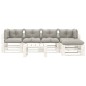vidaXL Set Salotto da Giardino Pallet 6pz con Cuscini Tortora in Legno vidaXL Set Salotto da Giardino Pallet 6pz con Cuscini Tortora in Legno