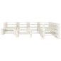 vidaXL Set Salotto da Giardino 9 pz su Pallet in Legno Bianco vidaXL Set Salotto da Giardino 9 pz su Pallet in Legno Bianco