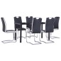 vidaXL Set Sala da Pranzo 7 pz in Similpelle Nero vidaXL Set Sala da Pranzo 7 pz in Similpelle Nero
