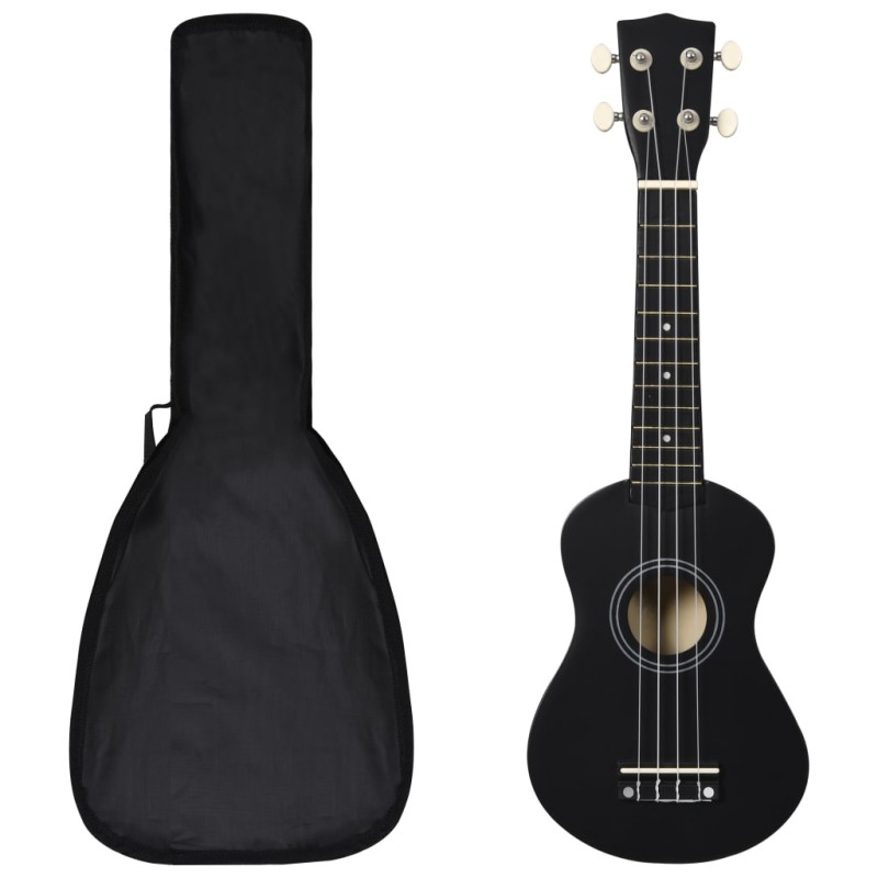 vidaXL Set Ukulele Soprano con Borsa per Bambini Nera 21" vidaXL Set Ukulele Soprano con Borsa per Bambini Nera 21"