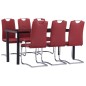 vidaXL Set Sala da Pranzo 7 pz in Similpelle Rosso vidaXL Set Sala da Pranzo 7 pz in Similpelle Rosso