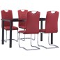 vidaXL Set Sala da Pranzo 5 pz in Similpelle Rosso vidaXL Set Sala da Pranzo 5 pz in Similpelle Rosso