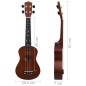vidaXL Set Ukulele Soprano con Borsa per Bambini Legno Scuro 23" vidaXL Set Ukulele Soprano con Borsa per Bambini Legno Scuro 23"