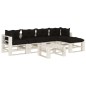 vidaXL Set Salotto da Giardino su Pallet 6pz con Cuscini Neri in Legno vidaXL Set Salotto da Giardino su Pallet 6pz con Cuscini Neri in Legno