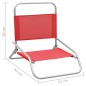 Sedie da Spiaggia Pieghevoli 2 pz in Tessuto Rosso Sedie da Spiaggia Pieghevoli 2 pz in Tessuto Rosso
