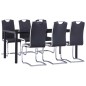 vidaXL Set Sala da Pranzo 7 pz in Similpelle Nero vidaXL Set Sala da Pranzo 7 pz in Similpelle Nero
