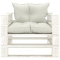 vidaXL Poltrona da Giardino Pallet con Cuscini Beige in Legno