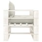 vidaXL Poltrona da Giardino Pallet con Cuscini Beige in Legno
