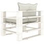 vidaXL Poltrona da Giardino Pallet con Cuscini Beige in Legno