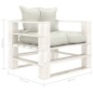 vidaXL Poltrona da Giardino Pallet con Cuscini Beige in Legno
