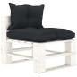 vidaXL Divano da Giardino Pallet a 4 Posti con Cuscini Antracite Legno vidaXL Divano da Giardino Pallet a 4 Posti con Cuscini Antracite Legno