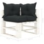 vidaXL Divano da Giardino Pallet a 4 Posti con Cuscini Antracite Legno vidaXL Divano da Giardino Pallet a 4 Posti con Cuscini Antracite Legno