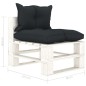 vidaXL Divano da Giardino Pallet a 4 Posti con Cuscini Antracite Legno vidaXL Divano da Giardino Pallet a 4 Posti con Cuscini Antracite Legno