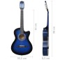 vidaXL Chitarra Classica Cutaway Western 6 Corde 38" Blu Ombreggiato vidaXL Chitarra Classica Cutaway Western 6 Corde 38" Blu Ombreggiato