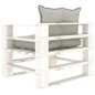 vidaXL Poltrona da Giardino Pallet con Cuscini Tortora in Legno vidaXL Poltrona da Giardino Pallet con Cuscini Tortora in Legno