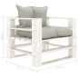 vidaXL Poltrona da Giardino Pallet con Cuscini Tortora in Legno vidaXL Poltrona da Giardino Pallet con Cuscini Tortora in Legno