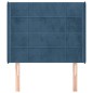 Testiera ad Orecchio Blu Scuro 103x16x118/128 cm in Velluto