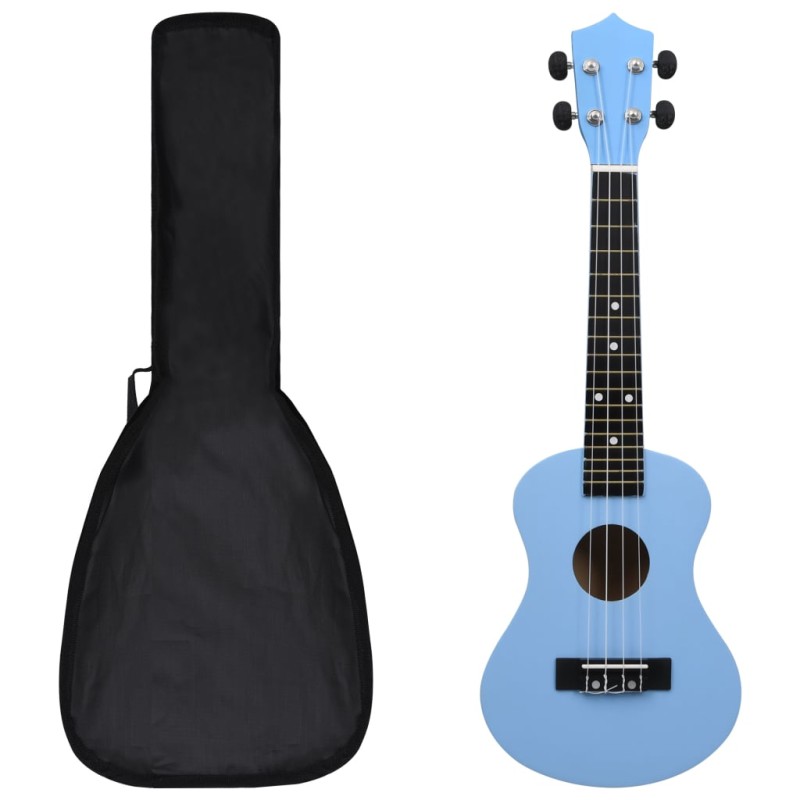 vidaXL Set Ukulele Soprano con Borsa per Bambini Blu Baby 23" vidaXL Set Ukulele Soprano con Borsa per Bambini Blu Baby 23"