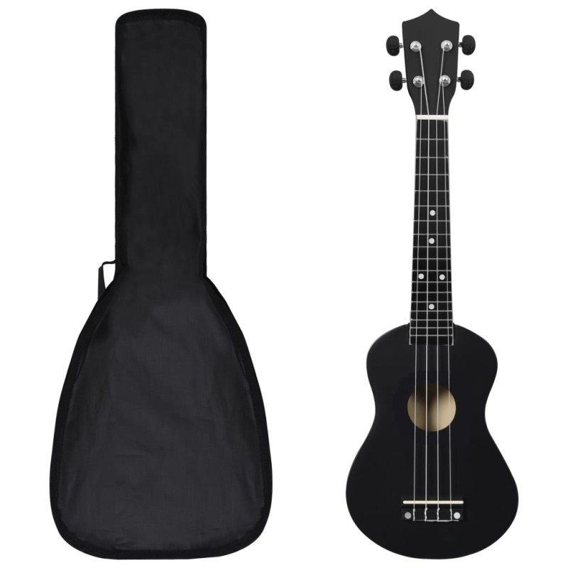 vidaXL Set Ukulele Soprano con Borsa per Bambini Nera 23" vidaXL Set Ukulele Soprano con Borsa per Bambini Nera 23"