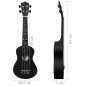 vidaXL Set Ukulele Soprano con Borsa per Bambini Nera 23" vidaXL Set Ukulele Soprano con Borsa per Bambini Nera 23"