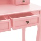 vidaXL Tavolo da Trucco e Sgabello Rosa 100x40x146cm Legno Paulownia vidaXL Tavolo da Trucco e Sgabello Rosa 100x40x146cm Legno Paulownia