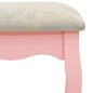 vidaXL Tavolo da Trucco e Sgabello Rosa 100x40x146cm Legno Paulownia vidaXL Tavolo da Trucco e Sgabello Rosa 100x40x146cm Legno Paulownia