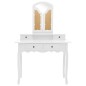 vidaXL Tavolo da Trucco e Sgabello Bianco 100x40x146cm Legno Paulownia vidaXL Tavolo da Trucco e Sgabello Bianco 100x40x146cm Legno Paulownia