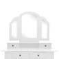 vidaXL Tavolo da Trucco e Sgabello Bianco 100x40x146cm Legno Paulownia vidaXL Tavolo da Trucco e Sgabello Bianco 100x40x146cm Legno Paulownia
