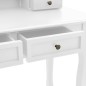 vidaXL Tavolo da Trucco e Sgabello Bianco 100x40x146cm Legno Paulownia vidaXL Tavolo da Trucco e Sgabello Bianco 100x40x146cm Legno Paulownia