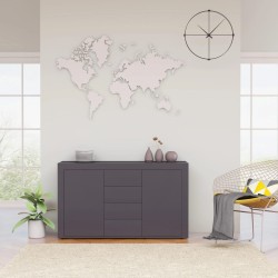 vidaXL Credenza Grigio Lucido 120x36x69 cm in Truciolato