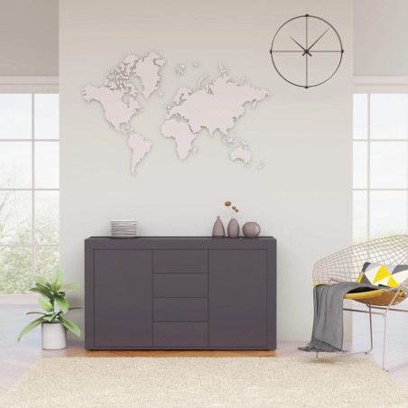 vidaXL Credenza Grigio Lucido 120x36x69 cm in Truciolato