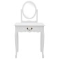 vidaXL Tavolo da Trucco e Sgabello Bianco 65x36x128 cm Paulownia e MDF